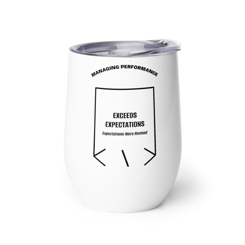 Exceeds Expectations — White Black back mockup (12 oz)