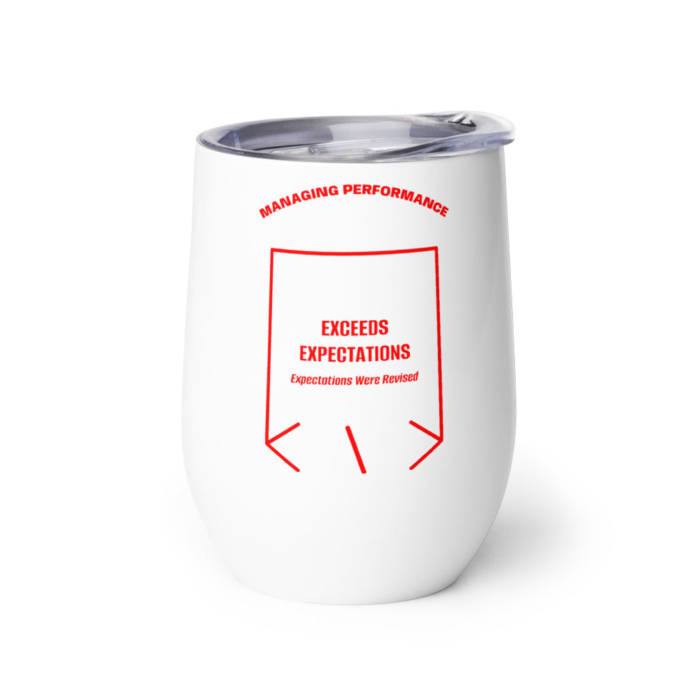 Exceeds Expectations — White Red back mockup (12 oz)