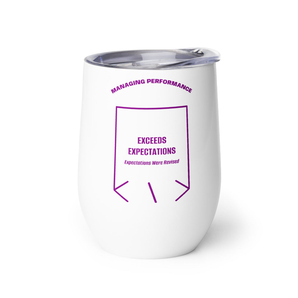 Exceeds Expectations — White Purple back mockup (12 oz)