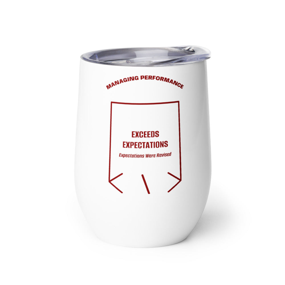Exceeds Expectations — White Maroon back mockup (12 oz)
