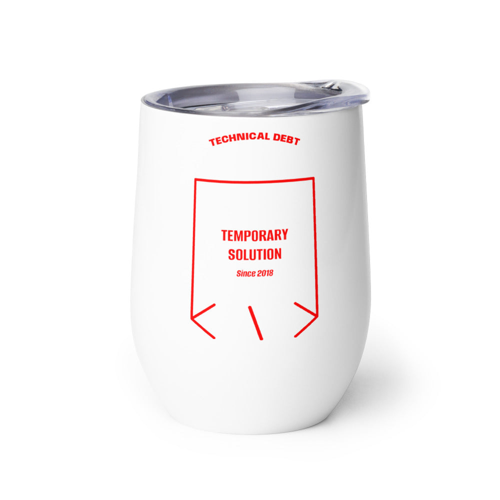 Temporary Solution — White Red back mockup (12 oz)