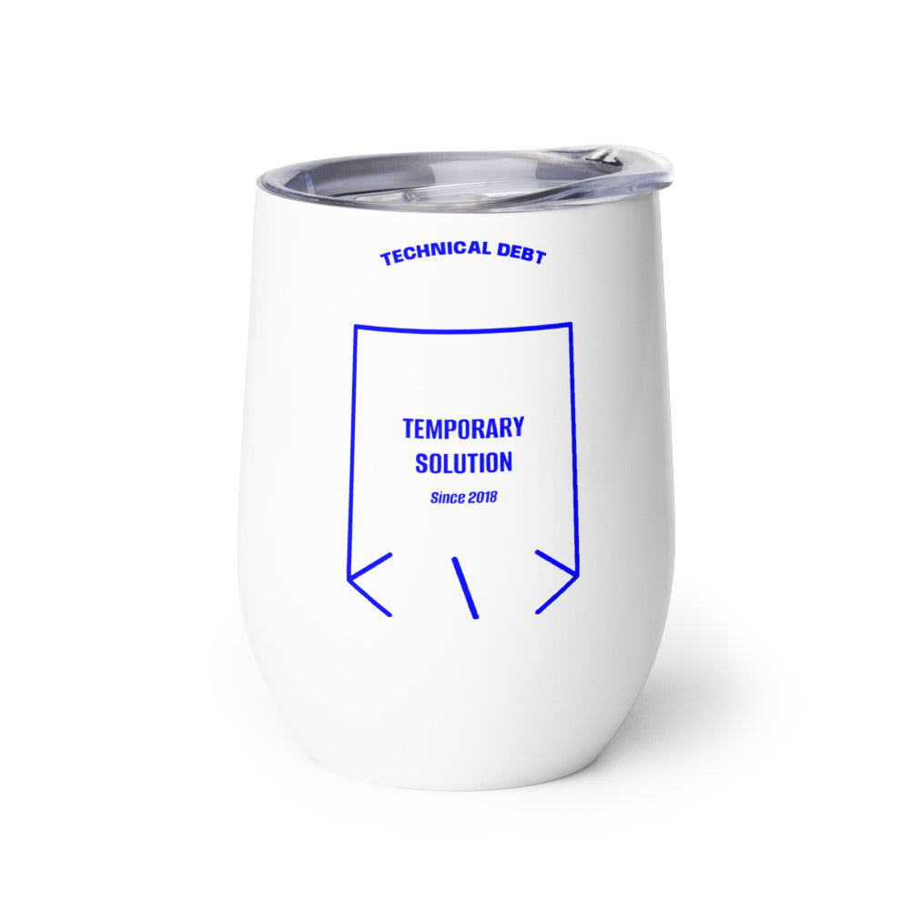 Temporary Solution — White Blue back mockup (12 oz)