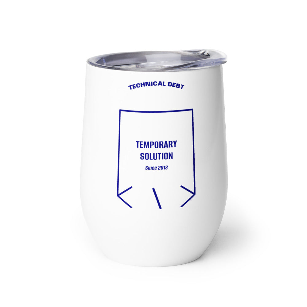 Temporary Solution — White Navy back mockup (12 oz)