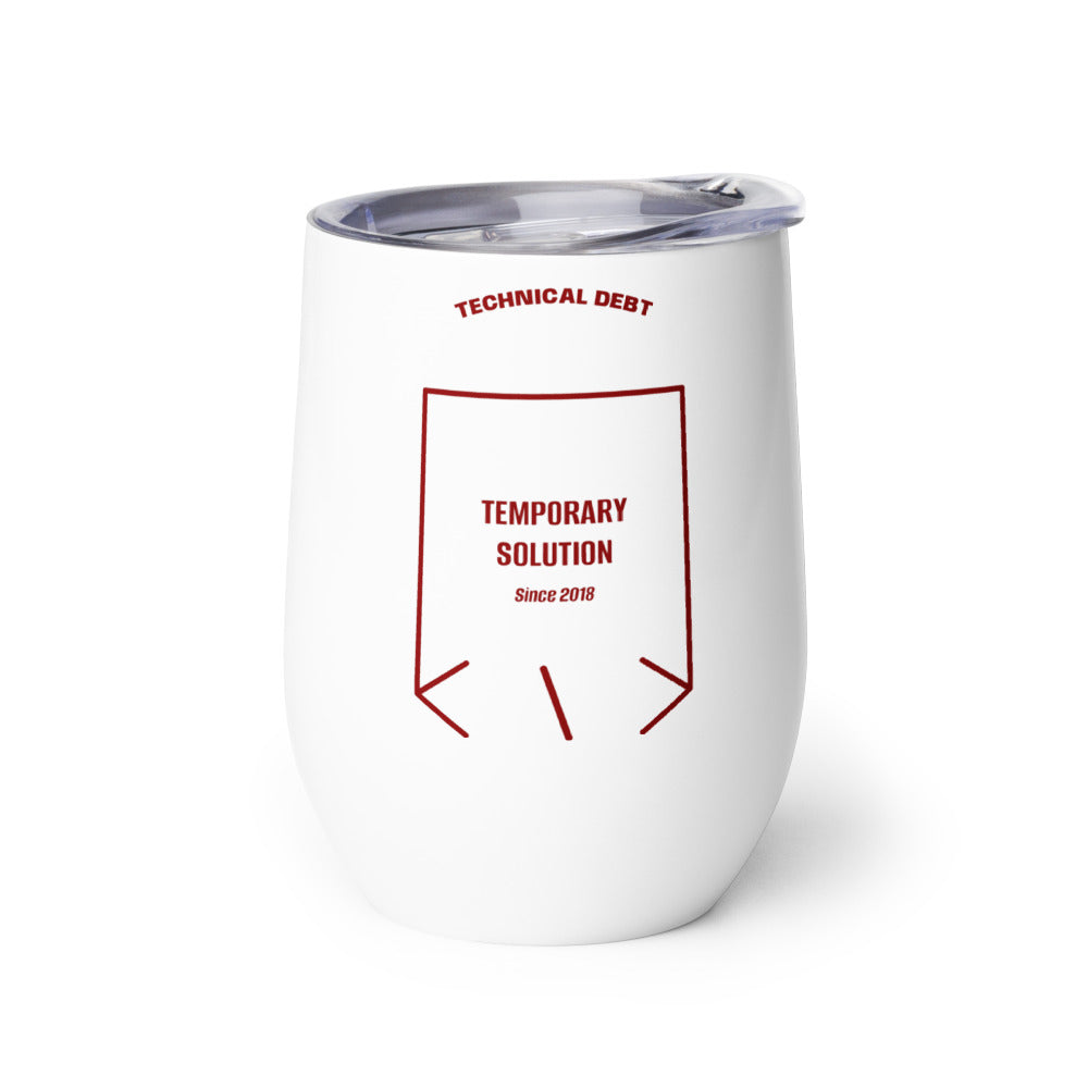 Temporary Solution — White Maroon back mockup (12 oz)