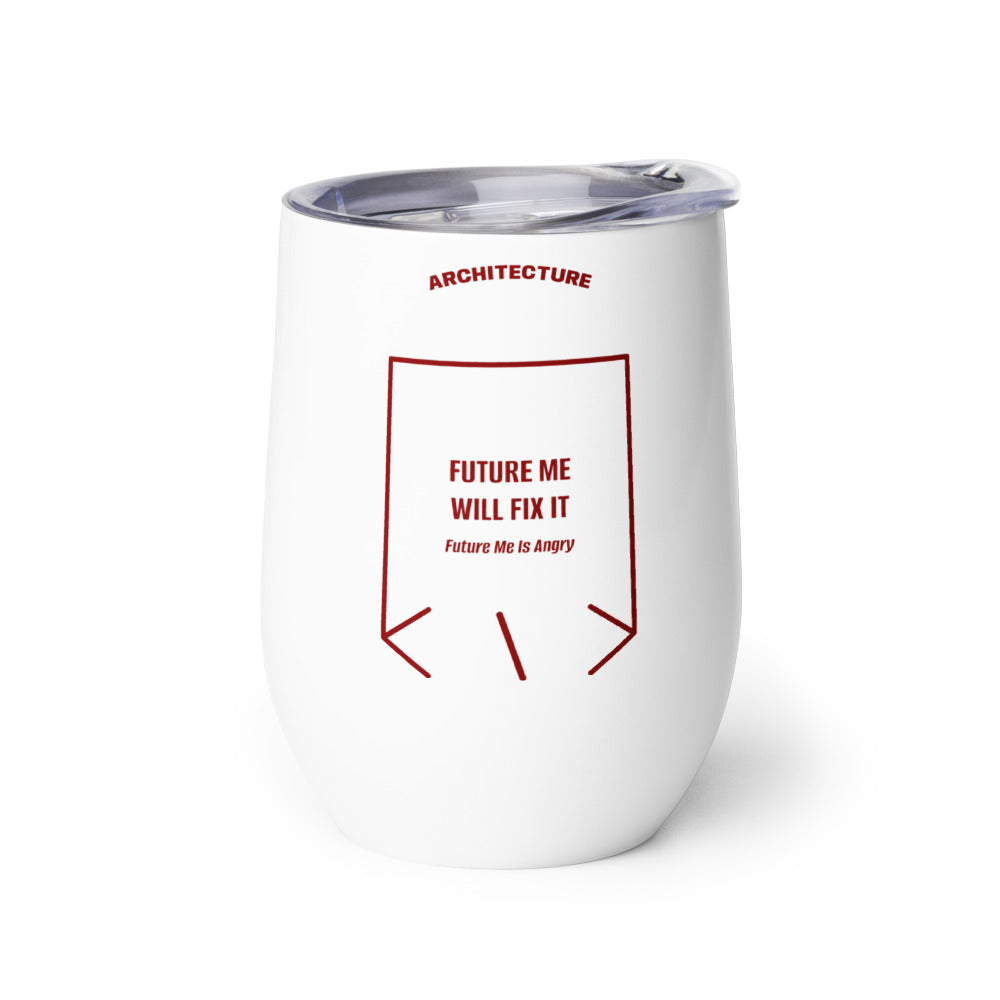 Future Me Will Fix It — White Maroon back mockup (12 oz)