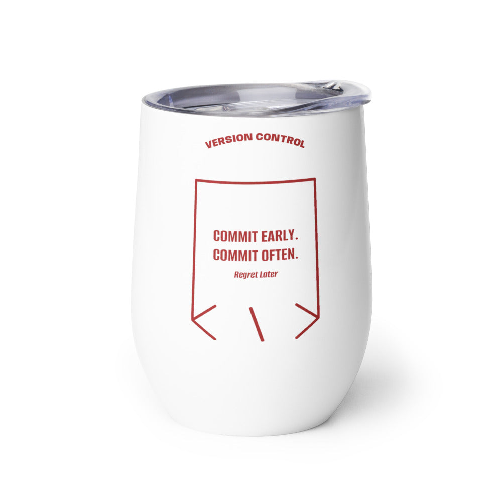 Commit Early. Commit Often. — White Brown back mockup (12 oz)