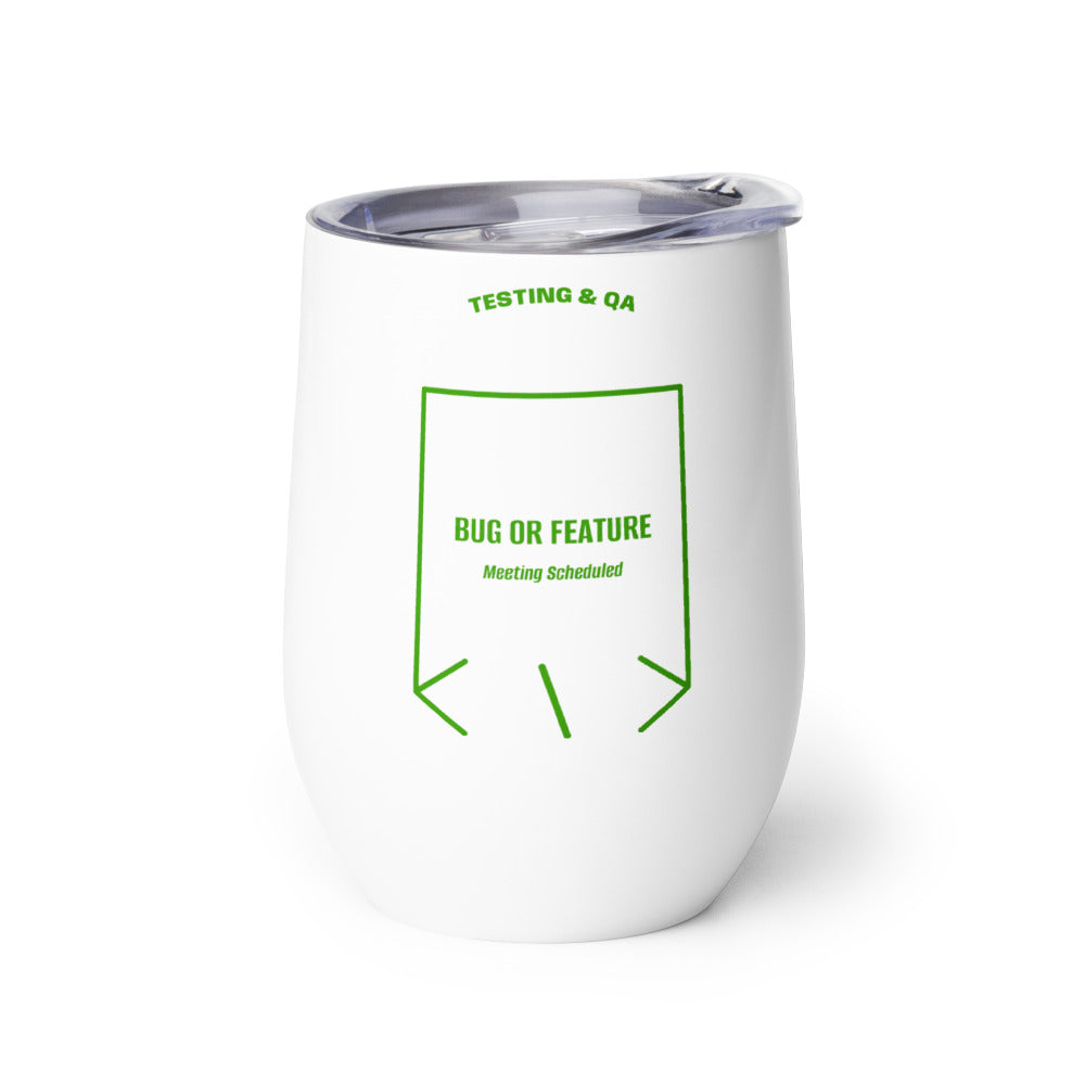 Bug Or Feature — White Green back mockup (12 oz)