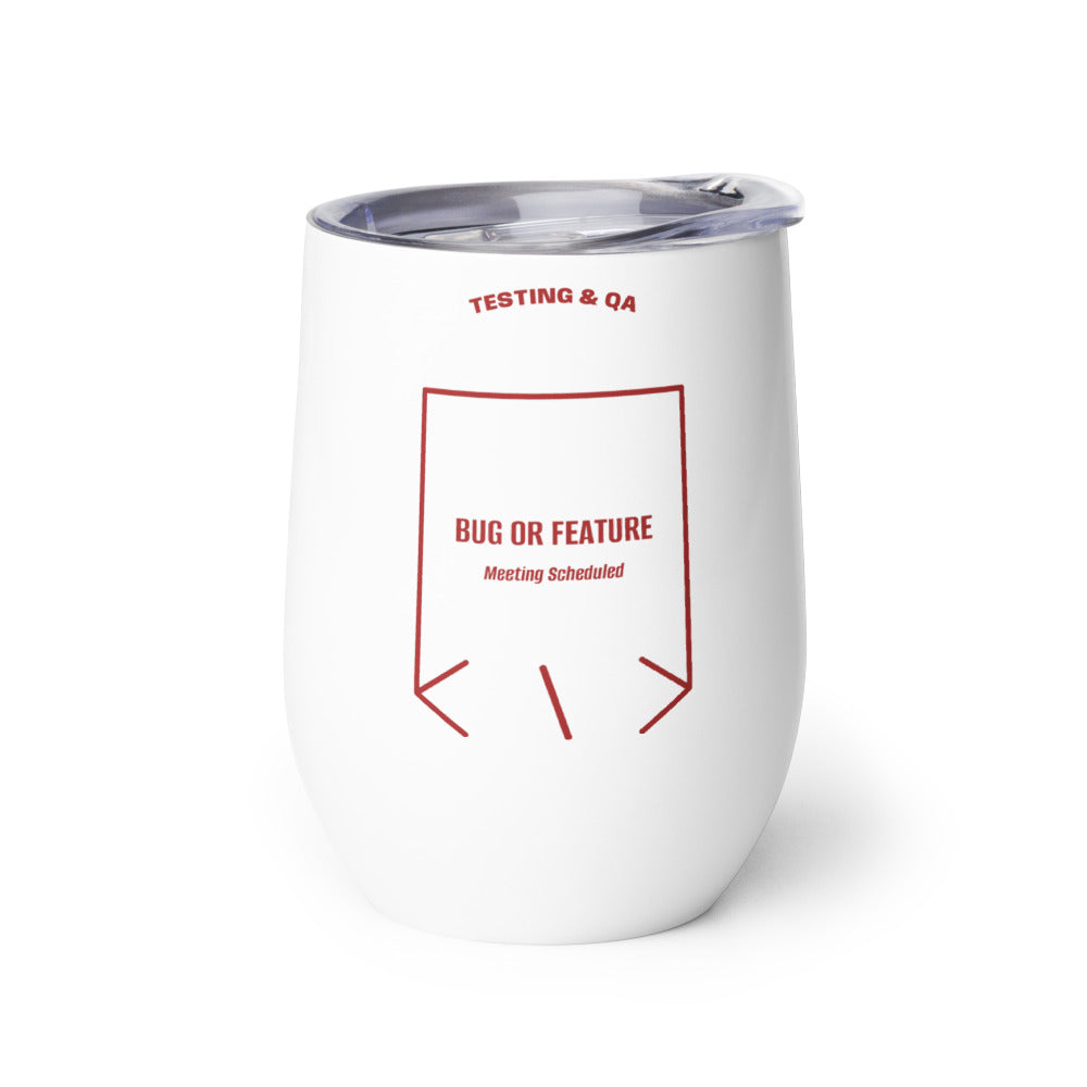 Bug Or Feature — White Brown back mockup (12 oz)