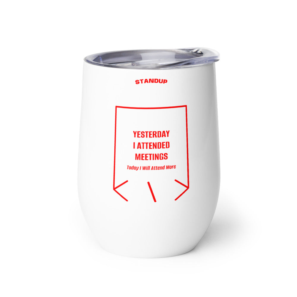 Yesterday I Attended Meetings — White Red back mockup (12 oz)