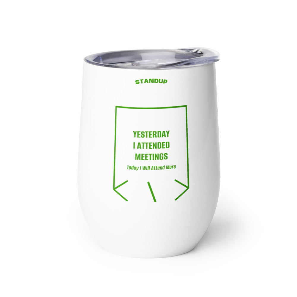 Yesterday I Attended Meetings — White Green back mockup (12 oz)