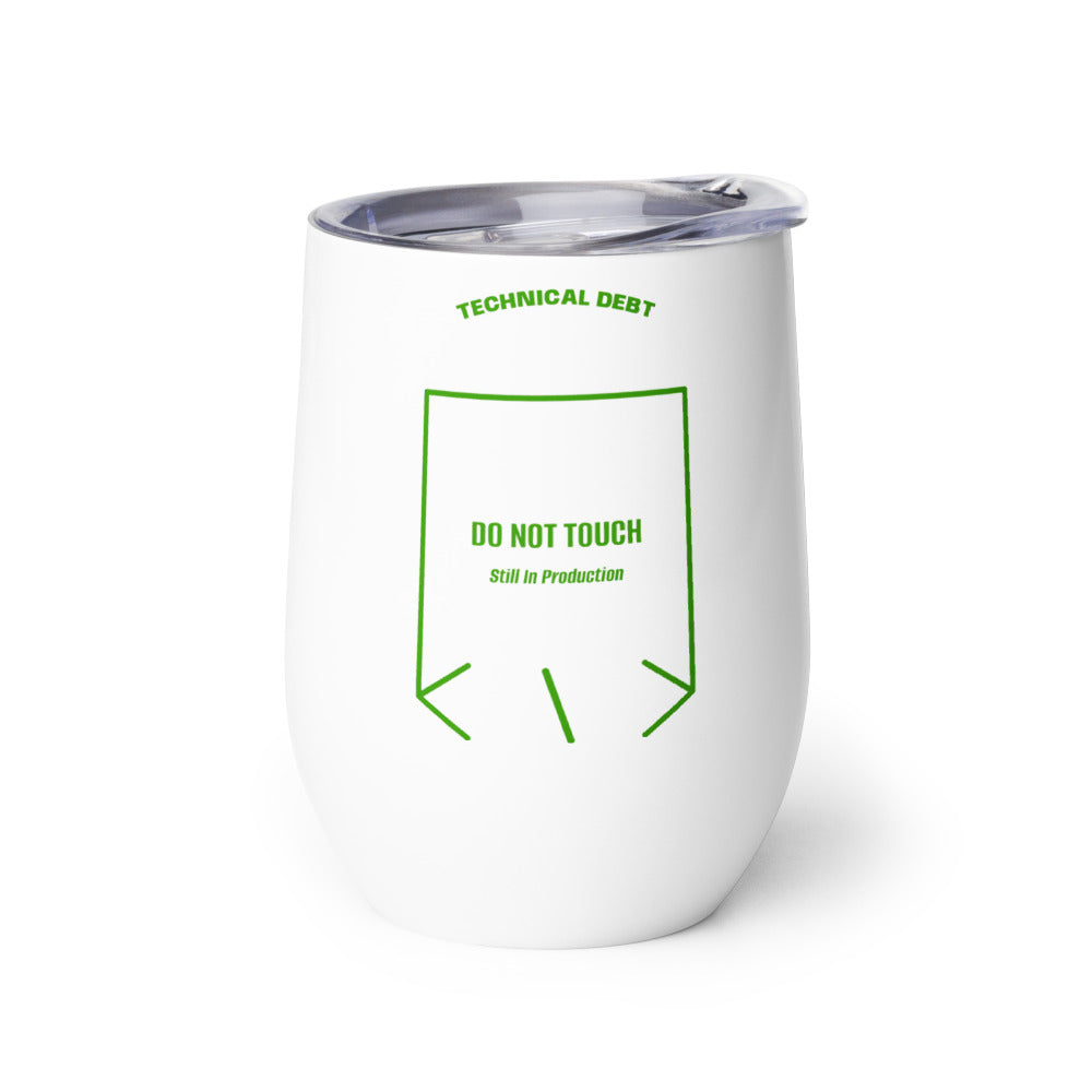 Do Not Touch — White Green back mockup (12 oz)