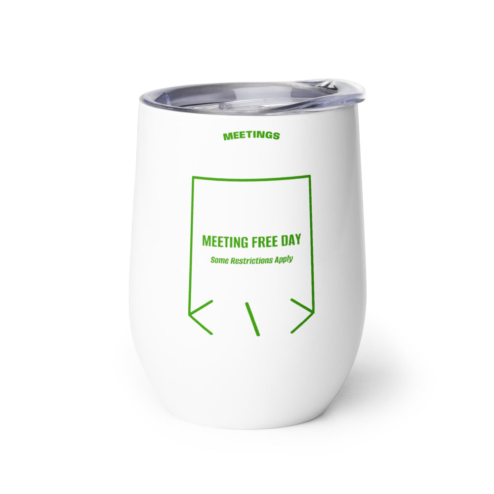 Meeting Free Day — White Green back mockup (12 oz)