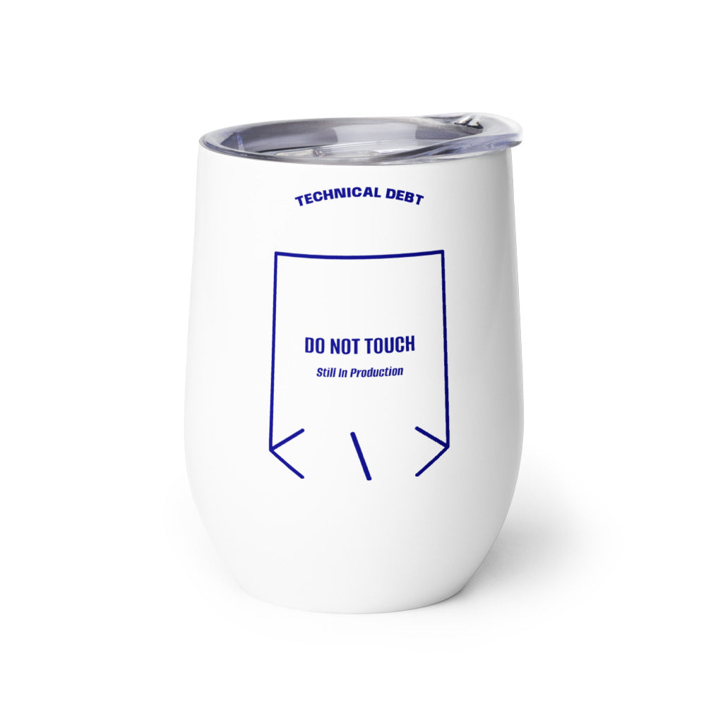 Do Not Touch — White Navy back mockup (12 oz)