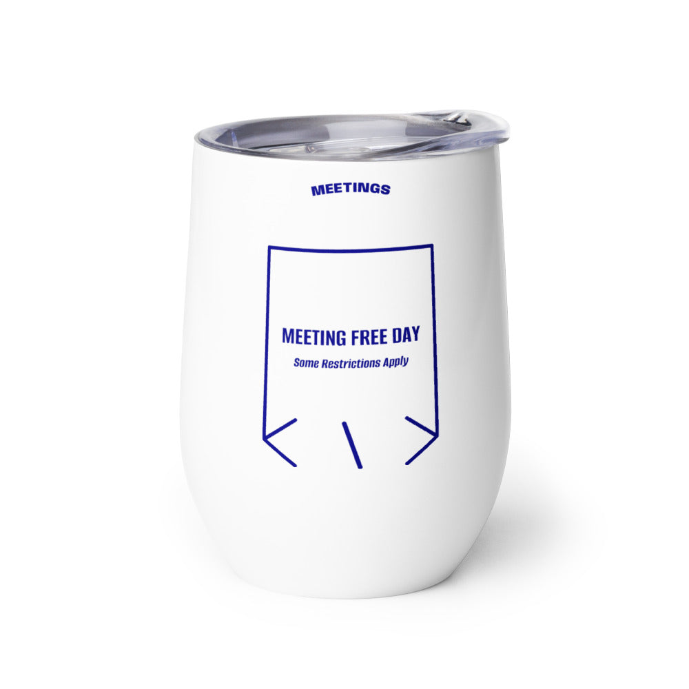 Meeting Free Day — White Navy back mockup (12 oz)