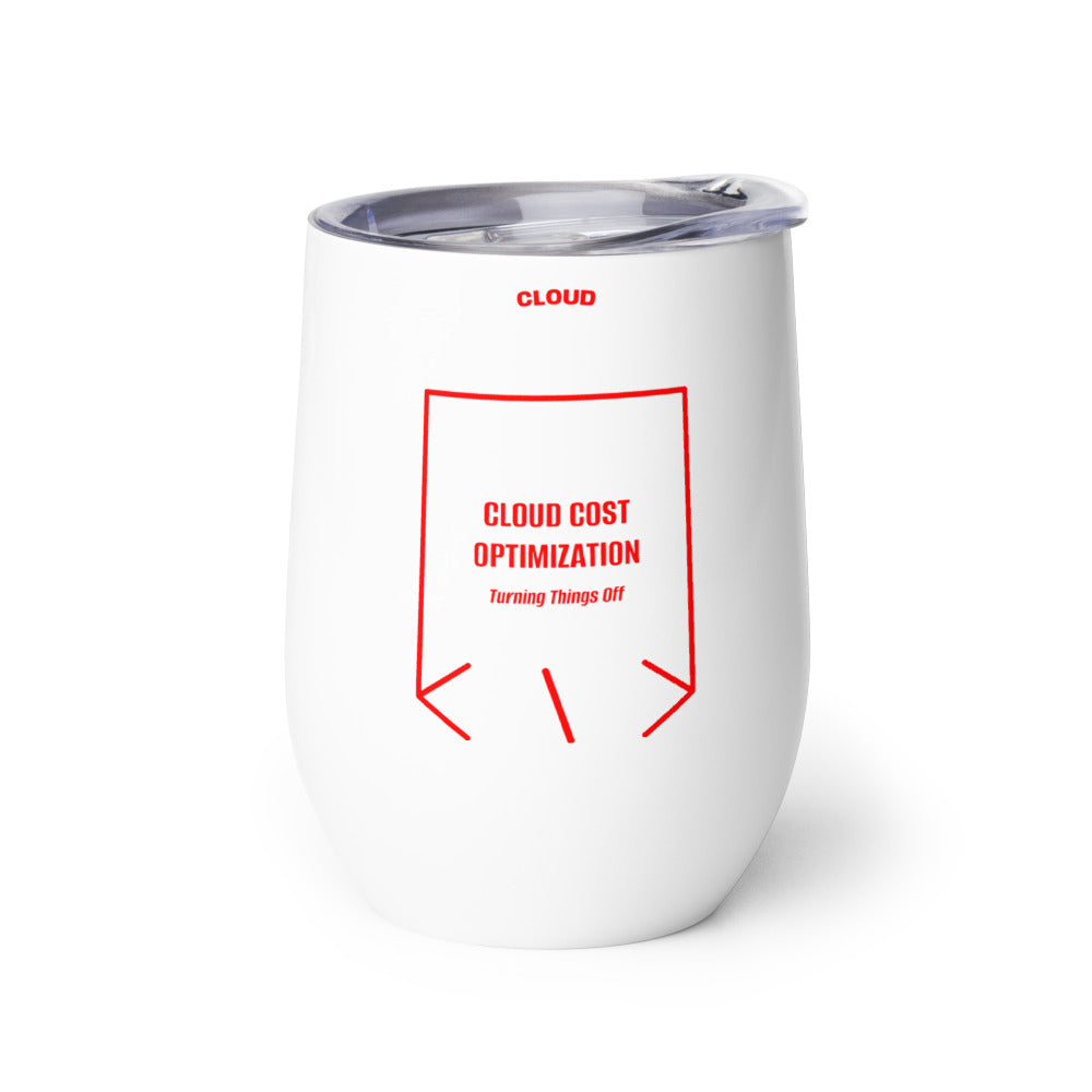 Cloud Cost Optimization — White Red back mockup (12 oz)