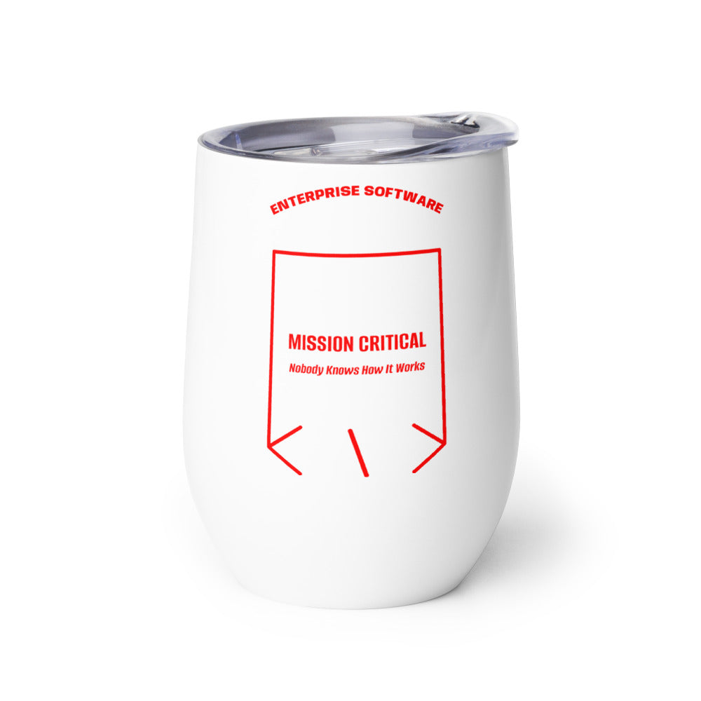 Mission Critical — White Red back mockup (12 oz)