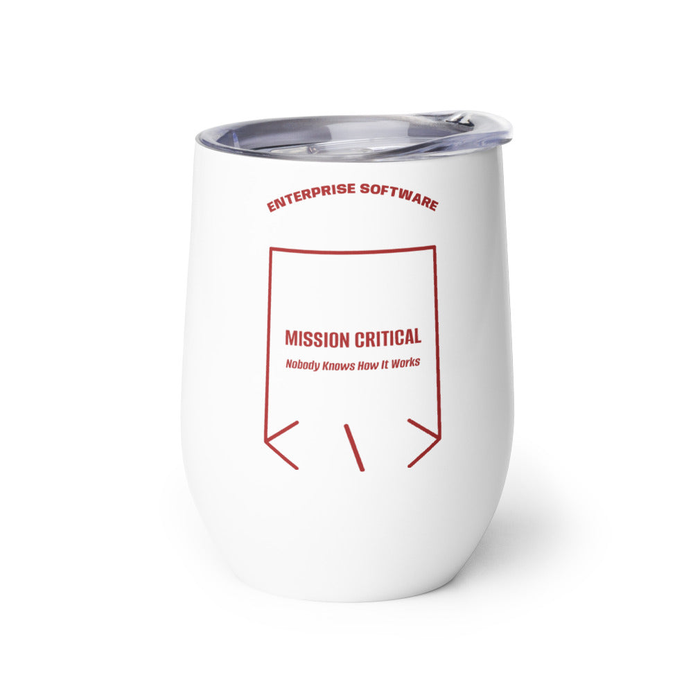 Mission Critical — White Brown back mockup (12 oz)