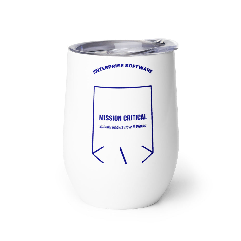 Mission Critical — White Navy back mockup (12 oz)