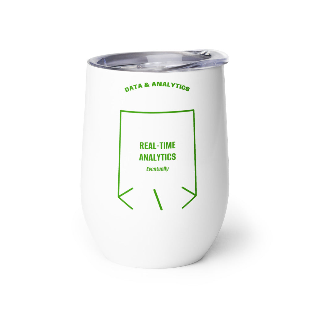 Real-Time Analytics — White Green back mockup (12 oz)