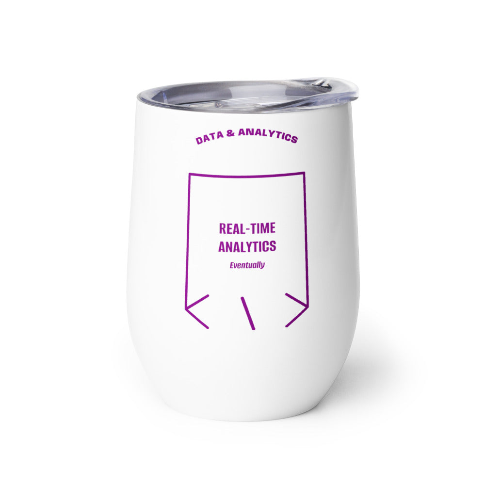 Real-Time Analytics — White Purple back mockup (12 oz)