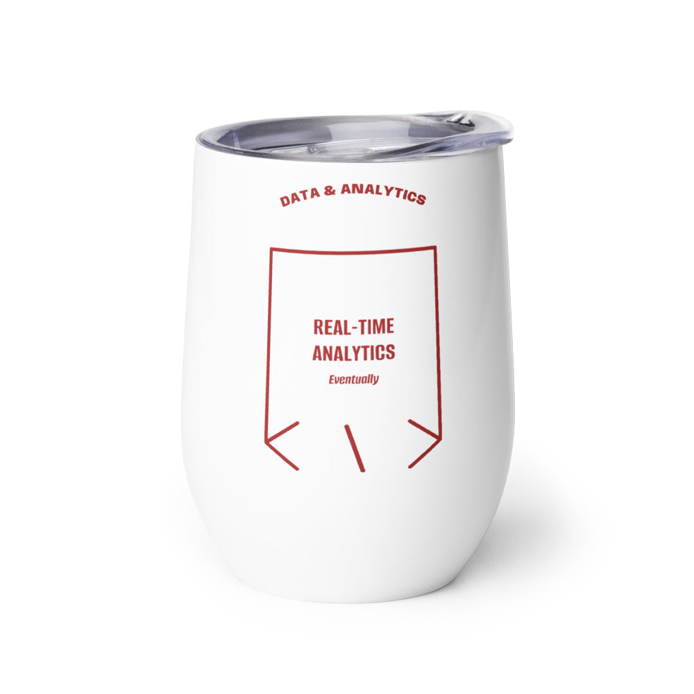 Real-Time Analytics — White Brown back mockup (12 oz)