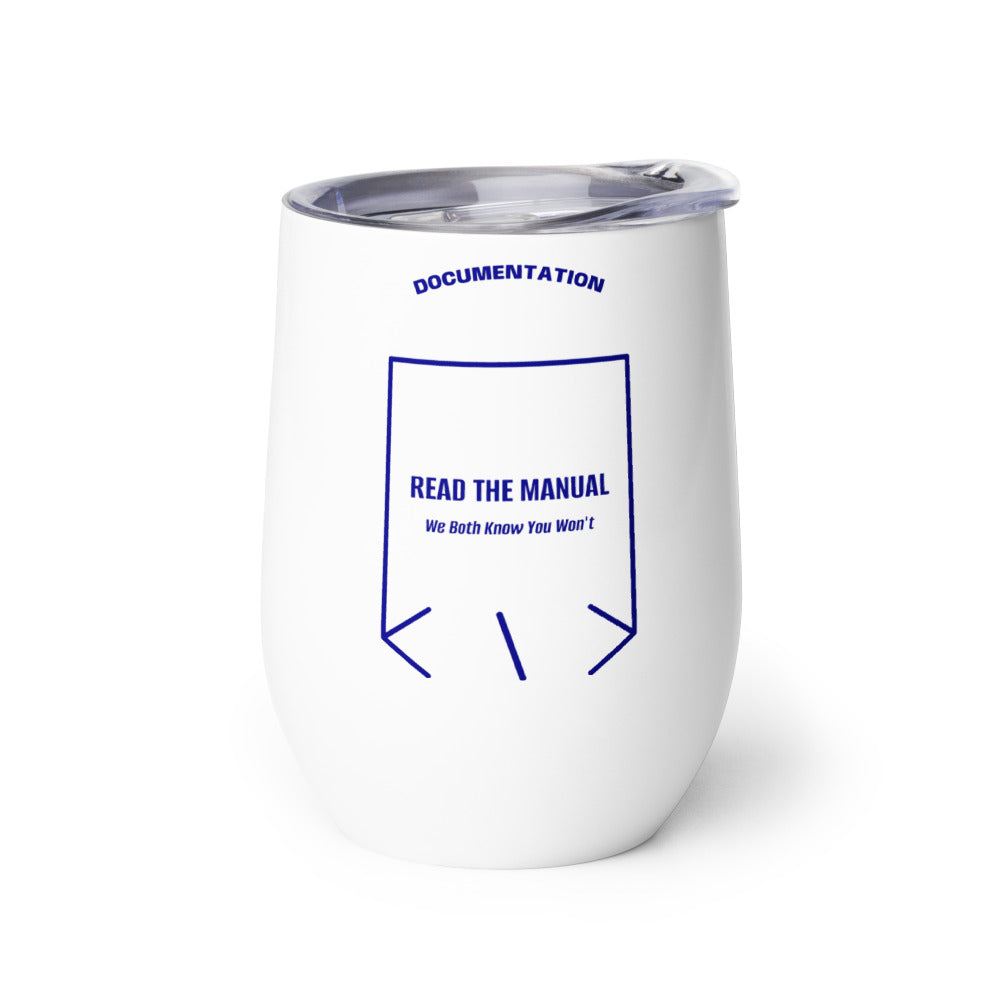 Read The Manual — White Navy back mockup (12 oz)