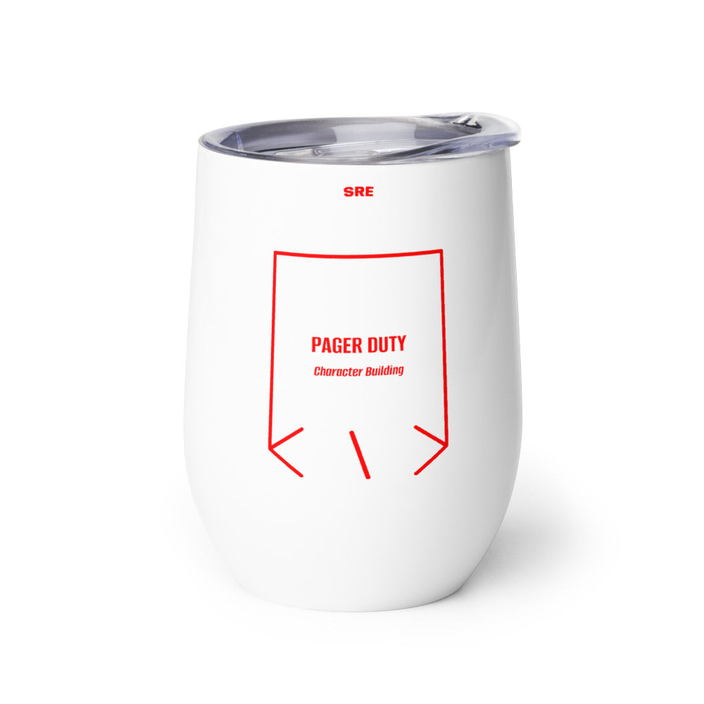 Pager Duty — White Red back mockup (12 oz)
