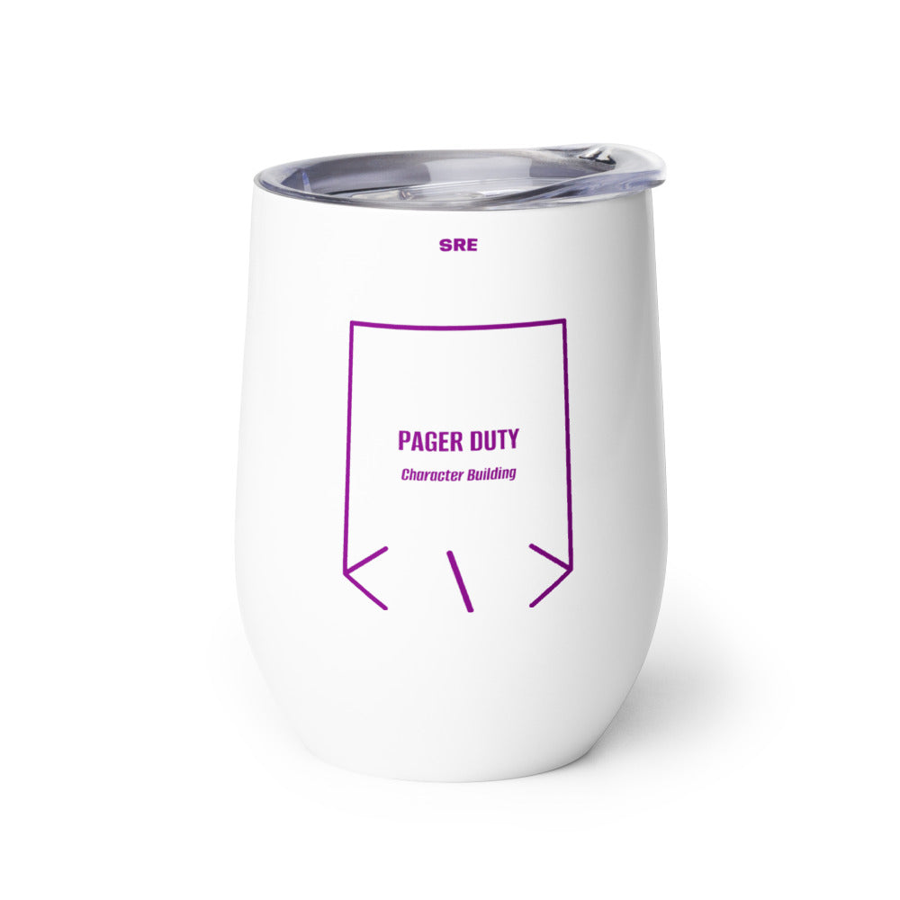 Pager Duty — White Purple back mockup (12 oz)