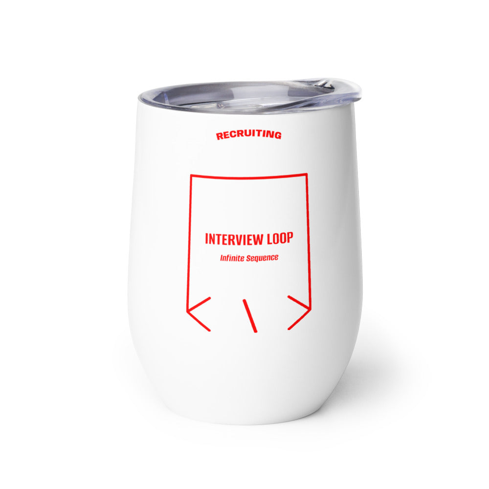 Interview Loop — White Red back mockup (12 oz)