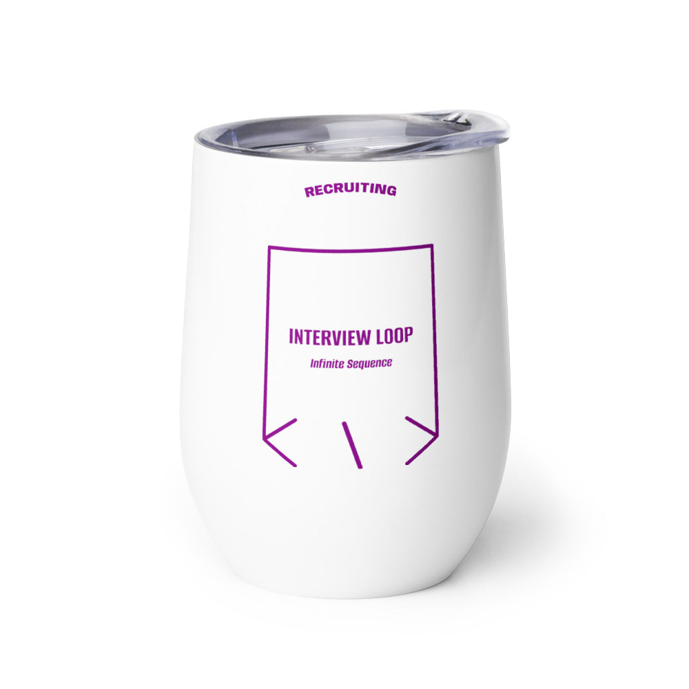 Interview Loop — White Purple back mockup (12 oz)