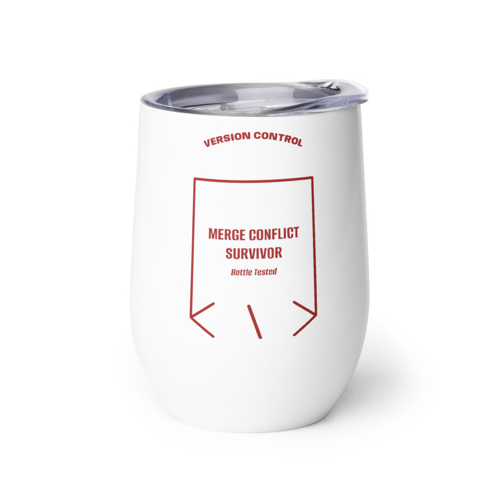 Merge Conflict Survivor — White Brown back mockup (12 oz)