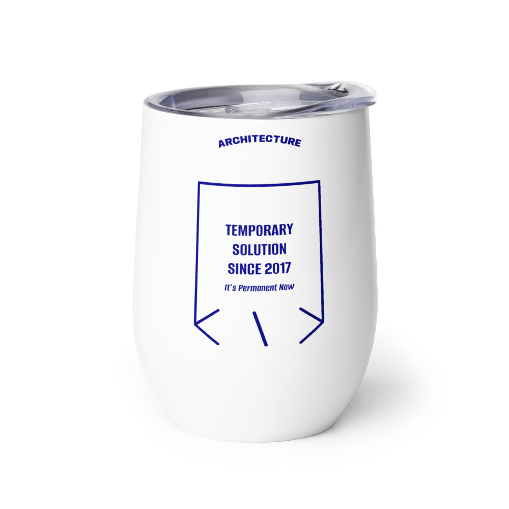 Temporary Solution Since 2017 — White Navy back mockup (12 oz)