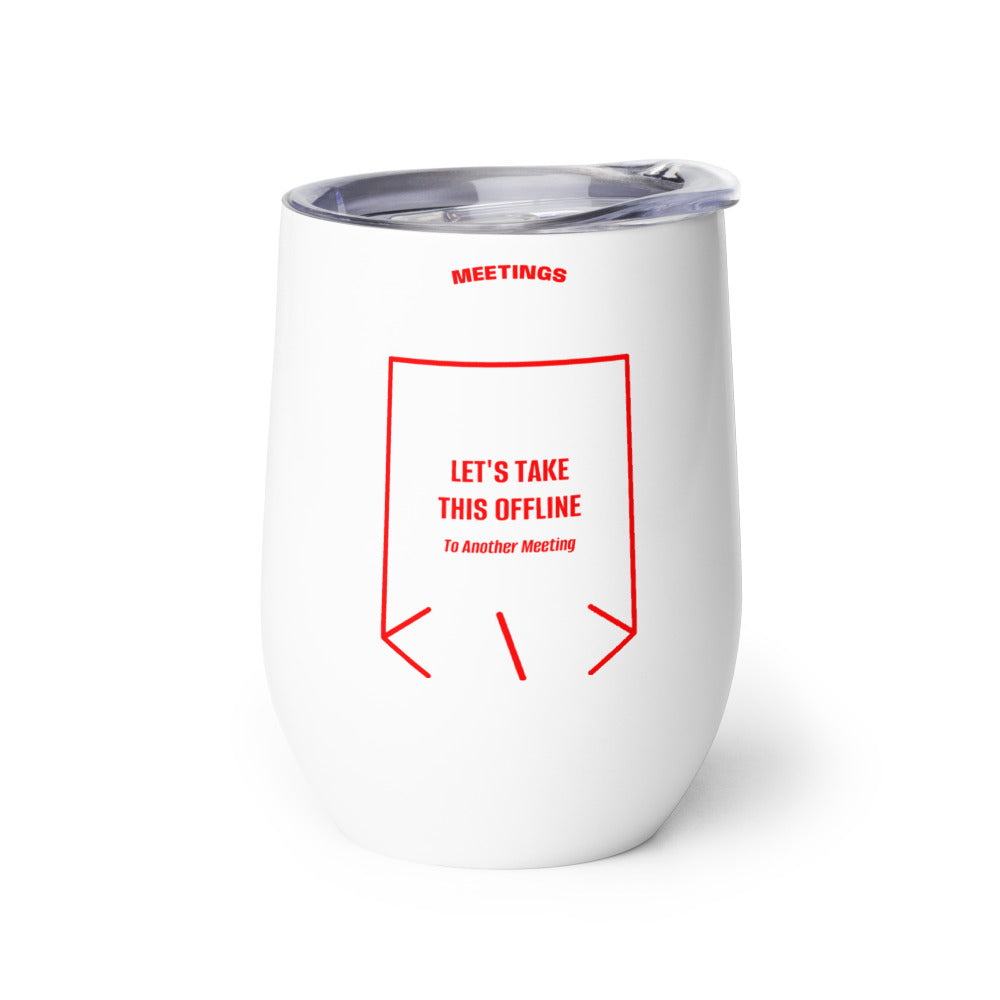 Let's Take This Offline — White Red back mockup (12 oz)