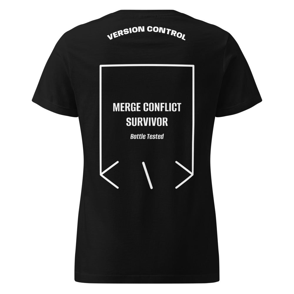 Merge Conflict Survivor — Black White back mockup