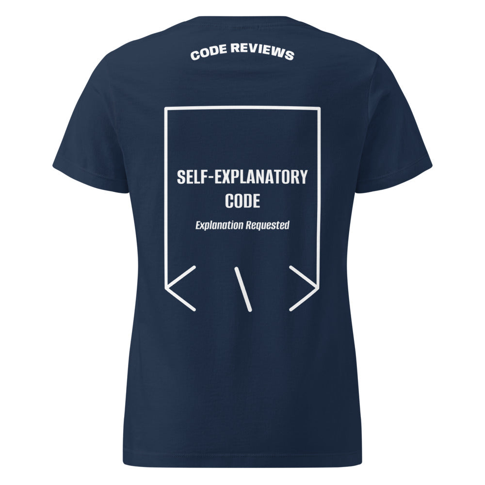 Self-Explanatory Code — Navy White back mockup