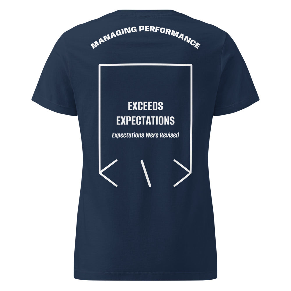 Exceeds Expectations — Navy White back mockup