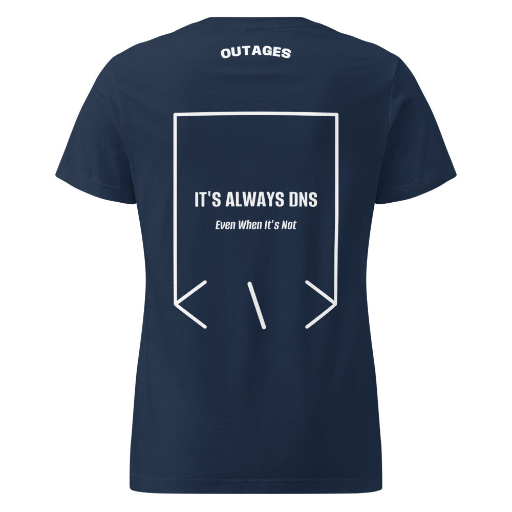 It's Always DNS — Navy White back mockup