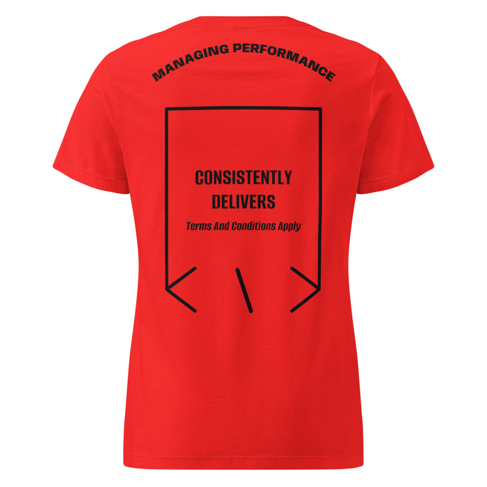 Consistently Delivers — Red Black back mockup