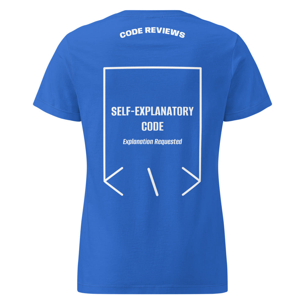 Self-Explanatory Code — Royal White back mockup