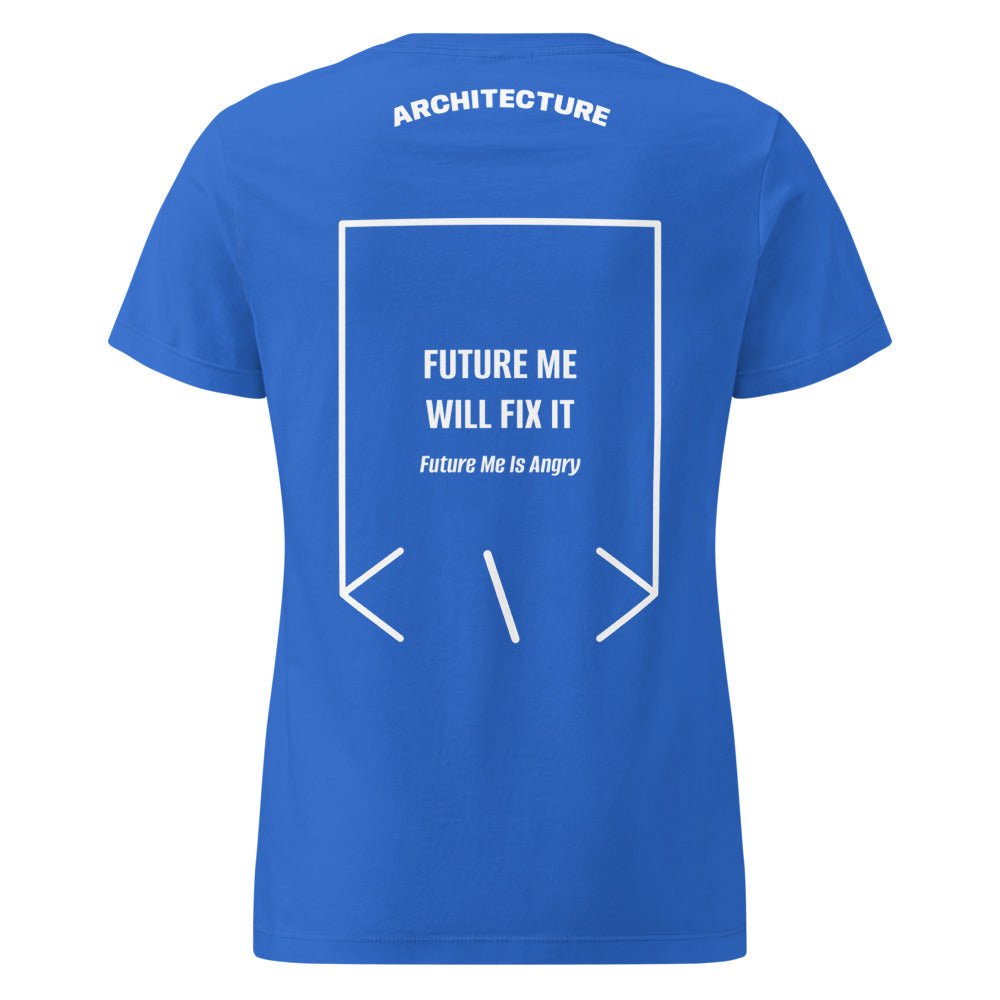Future Me Will Fix It — Royal White back mockup