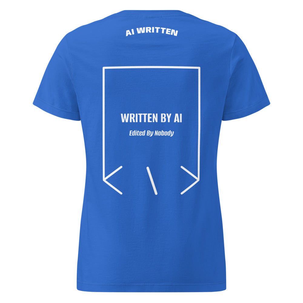 Written By AI — Royal White back mockup