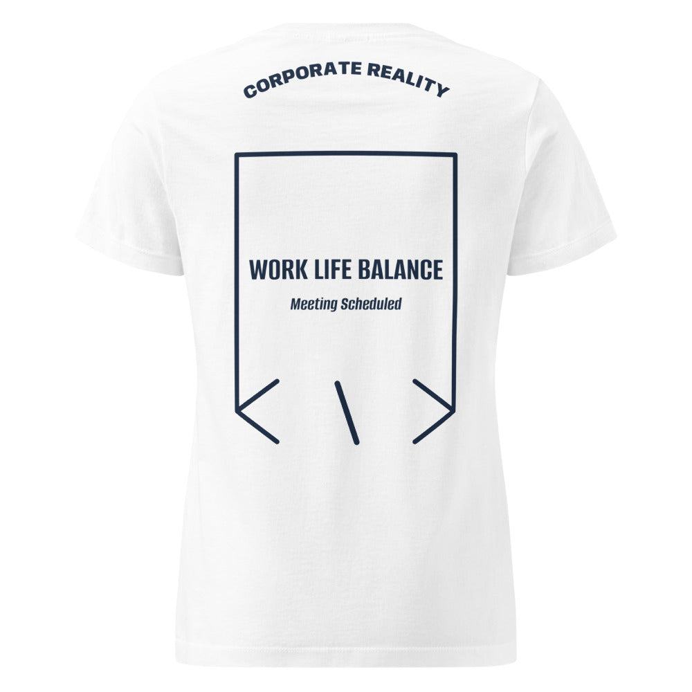 Work Life Balance — White Navy back mockup