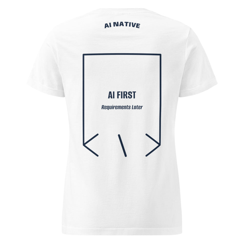 AI First — White Navy back mockup