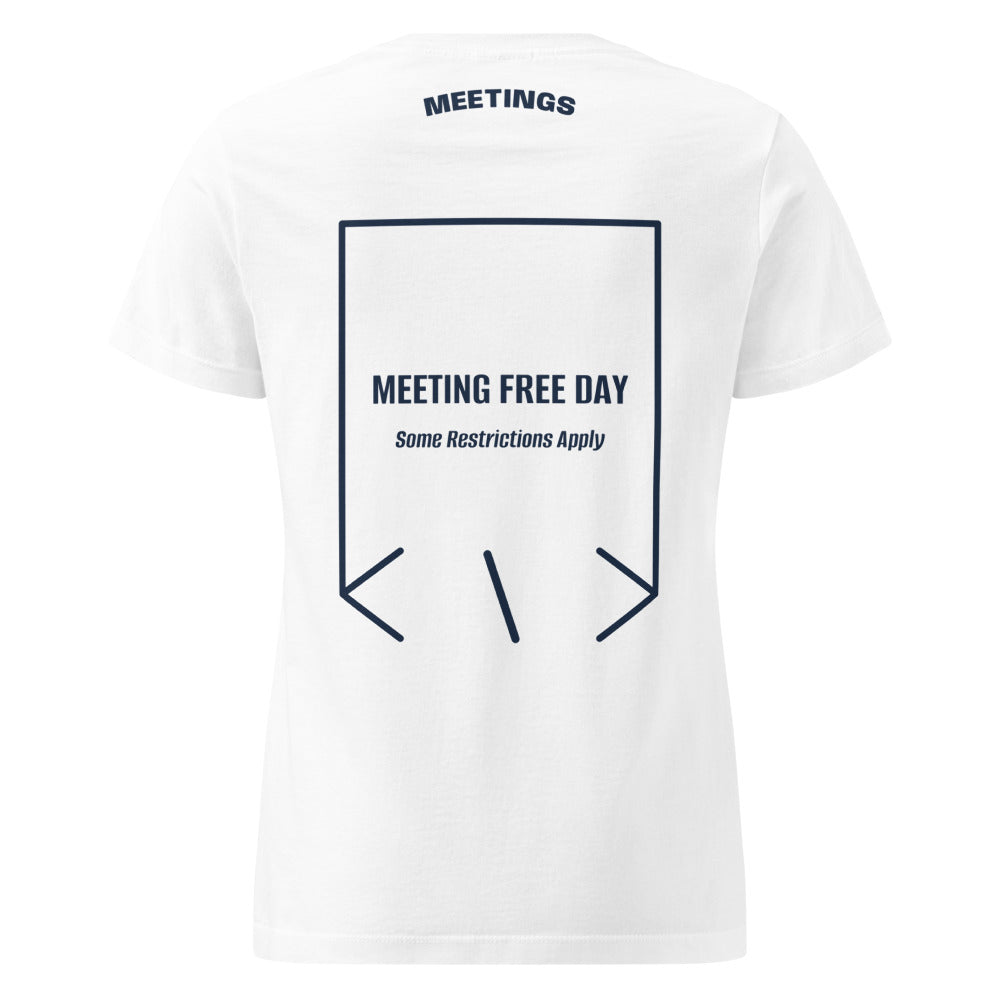 Meeting Free Day — White Navy back mockup