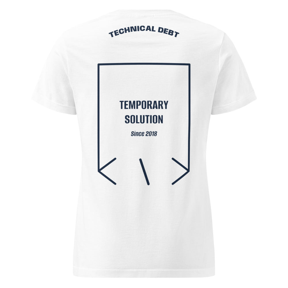 Temporary Solution — White Navy back mockup