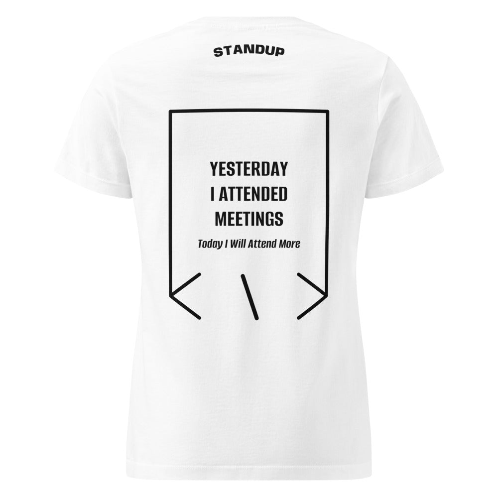 Yesterday I Attended Meetings — White Black back mockup