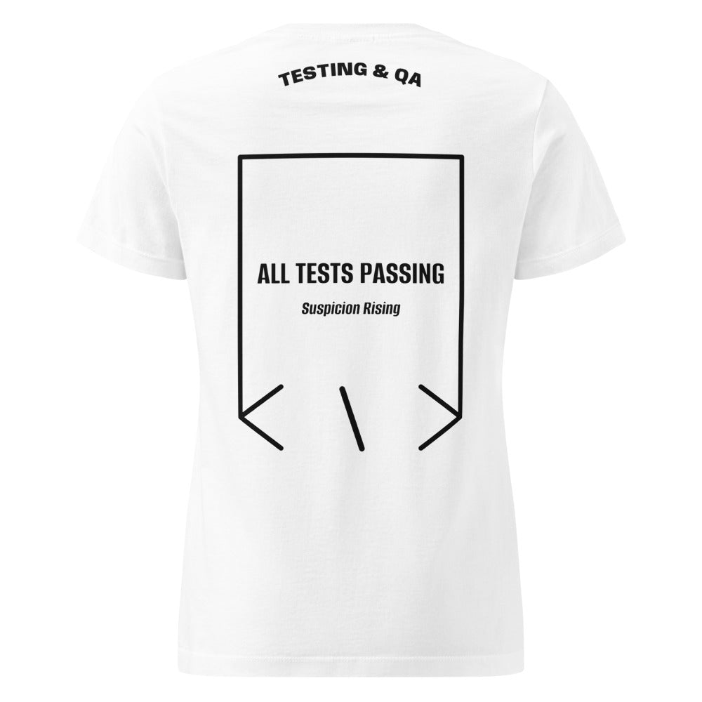 All Tests Passing — White Black back mockup