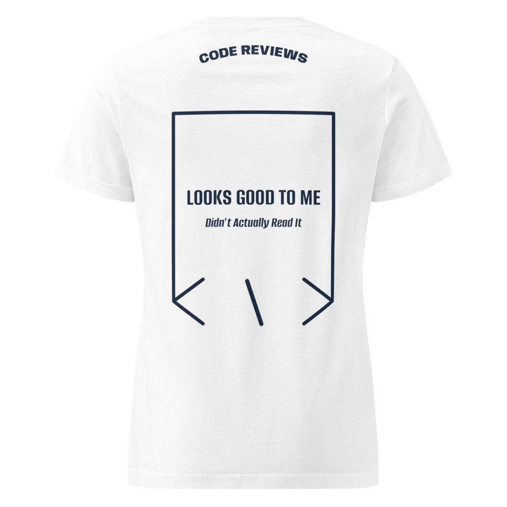 Looks Good To Me — White Navy back mockup