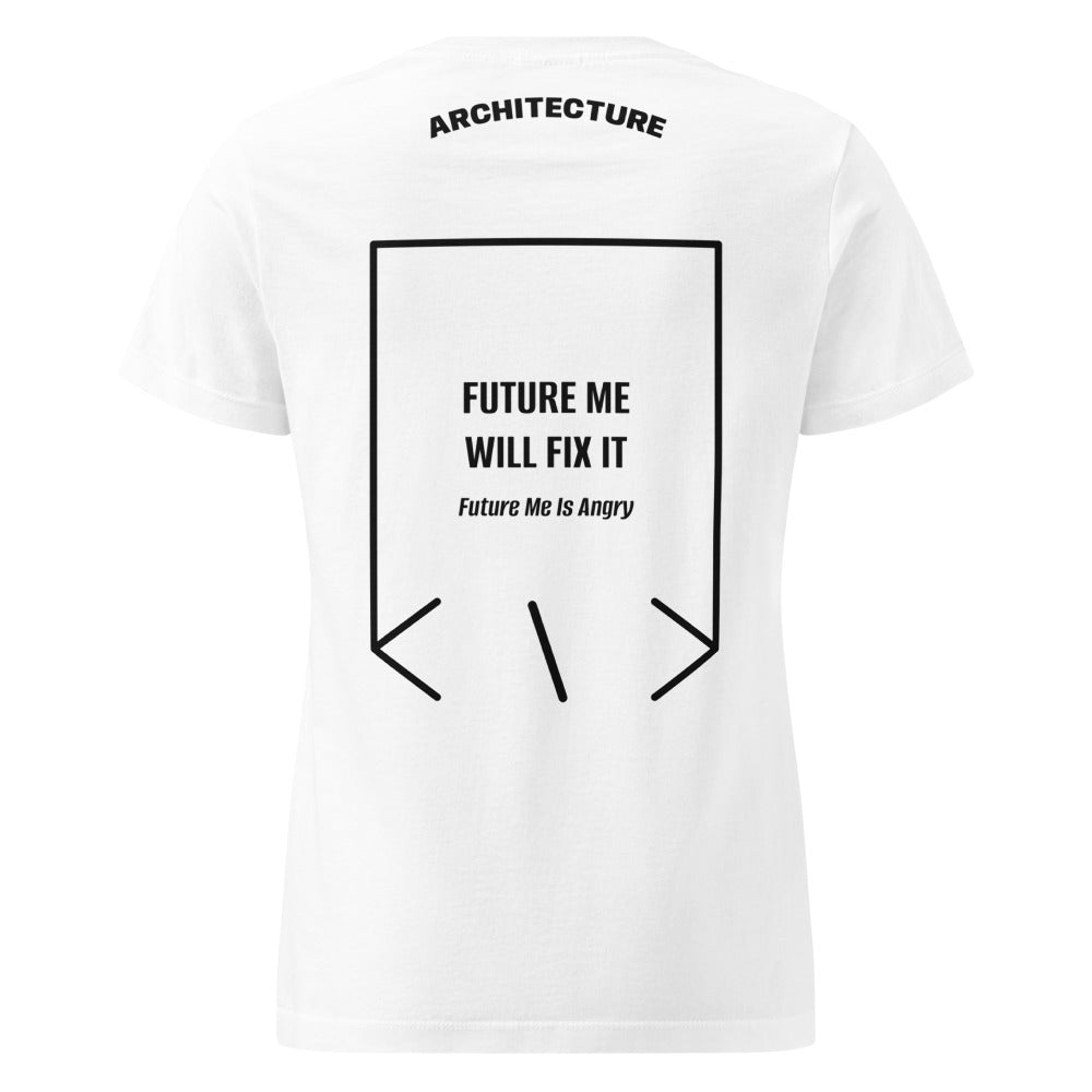 Future Me Will Fix It — White Black back mockup