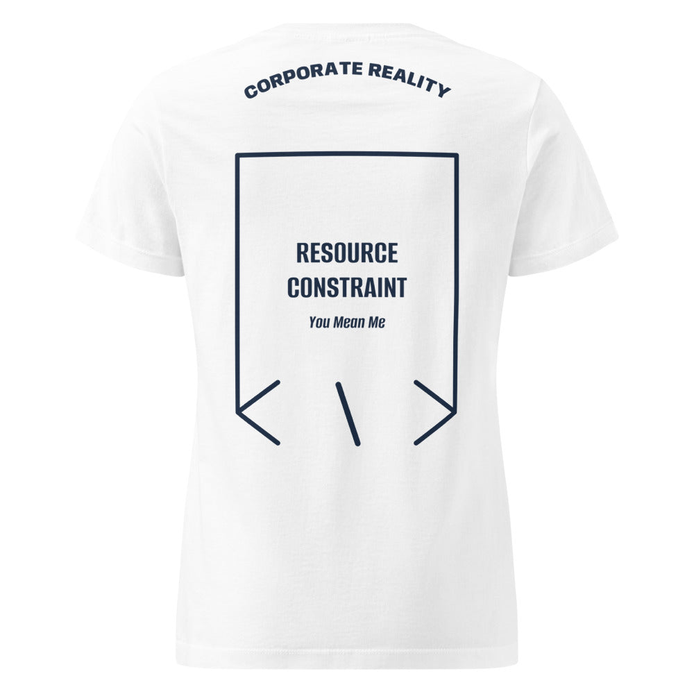 Resource Constraint — White Navy back mockup